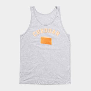 Cheddar funny college team cheese block logo Tank Top